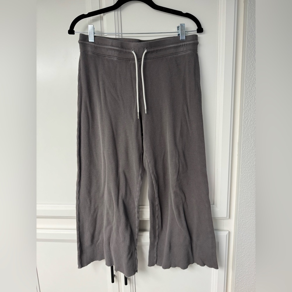 Mate The Label Gray Wide-Leg Pants with Drawstring